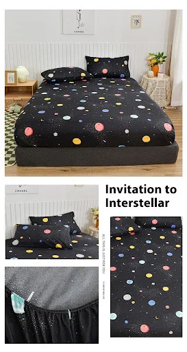 Title 2, Brushed Printing Fitted Sheet and Pillowcase Be...
