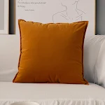 Almofada de sofá nórdica moderna e minimalista. Design de luxo americano com estampa houndstooth laranja. Travesseiro de designer para sofás. — foto 8