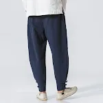 Calças Harem Masculinas Casuais de Algodão e Linho, Soltas e Confortáveis, Leves e Frescas para o Verão, Perfeitas para um Look Despojado. — foto 1