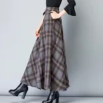 Saia xadrez de lã feminina Inverno Estilo Western Rejuvenescedor. Saia de inverno, lã, estilo Western, ideal para um visual mais jovem e elegante. — foto 1