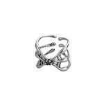 Anillo de plata de ley S925 Serie Oscura Telaraña con circonio negro. Anillo de moda con personalidad única y estilo gótico. — foto 2