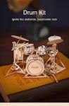 Robotime 4 Kinds 3D Musical Instrument Wooden Puzzle DIY Game Assembly Saxophone Drum Kit Accordion Cello Toy Gift for C — photo 10