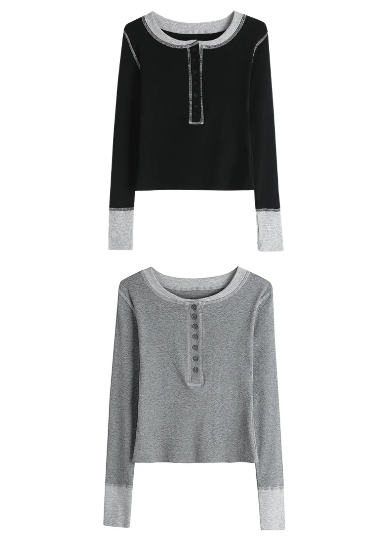 Title 13, Womens Long-Sleeved T-shirt Round Neck Top Ver...