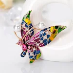 Mode diamanten ingelegde geschilderde insect vlinder broche, elegante accessoire voor revers, jassen en meer, voegt sprankeling toe — foto 3