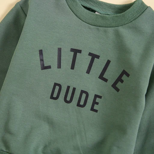 Title 27, Kinder tweedelige set, ronde hals shirt met let...