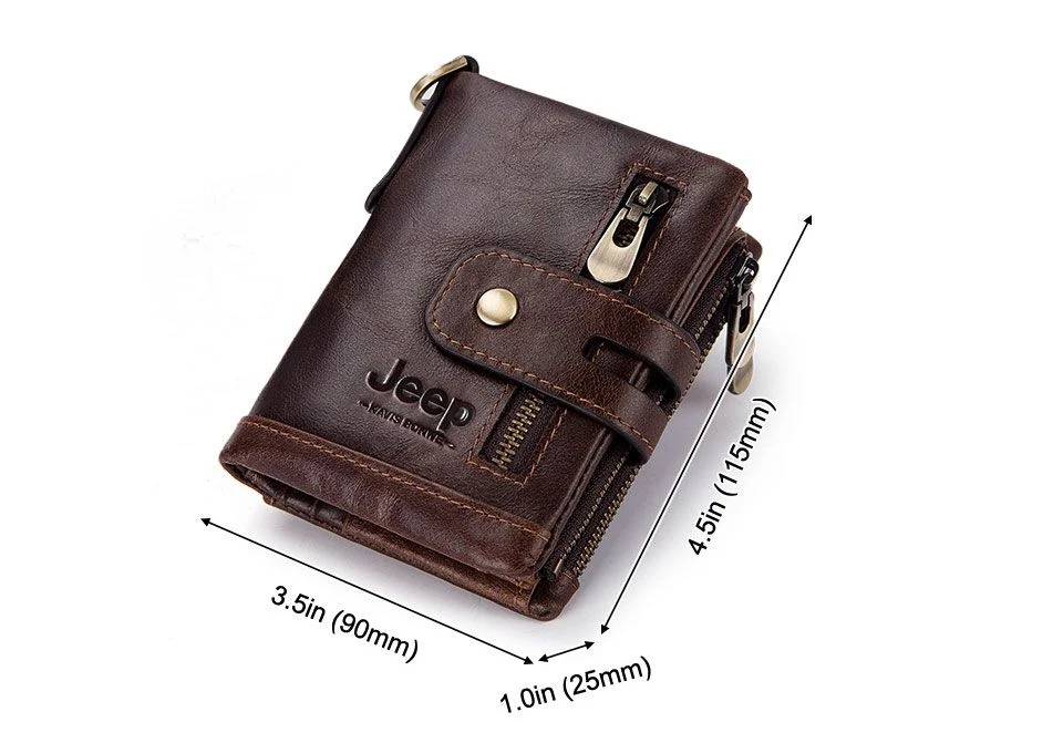 Carteira masculina de couro com porta-moedas, design elegante e funcional. Organize suas moedas, cartões e dinheiro com segurança. — foto 8