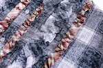 Moda solta design carcela renda plissada lapela camisa — foto 14