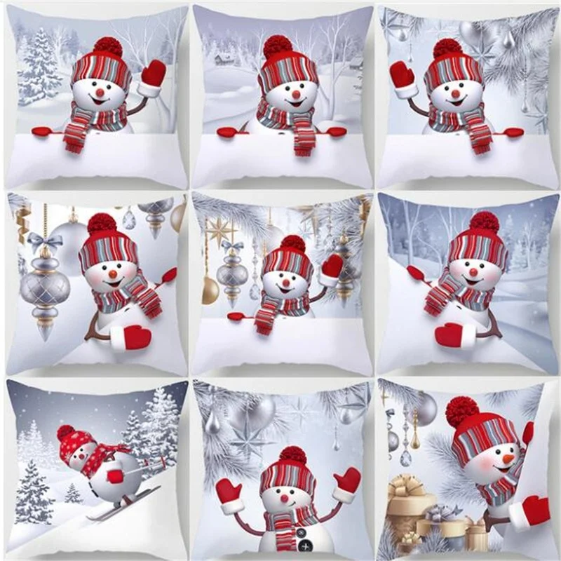 Fronha Peach Soul da série Boneco de Neve de Natal, macia e decorativa. Proporciona conforto e um toque festivo para o seu quarto. — foto 19