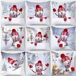 Fronha Peach Soul da série Boneco de Neve de Natal, macia e decorativa. Proporciona conforto e um toque festivo para o seu quarto. — foto 19