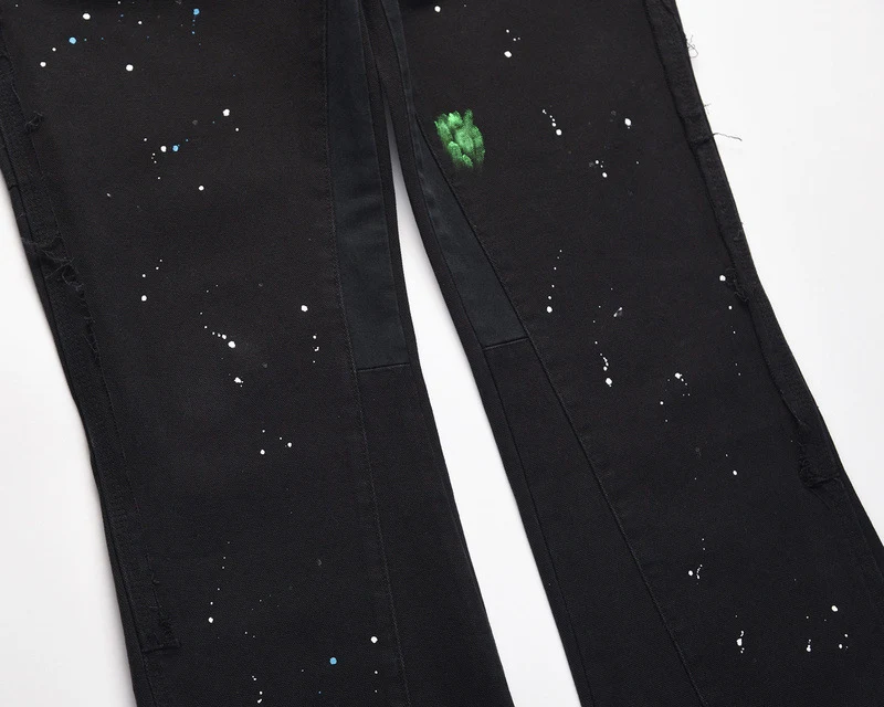 Title 2, Handgefertigte Jeanshose mit Tinte Graffiti Sti...