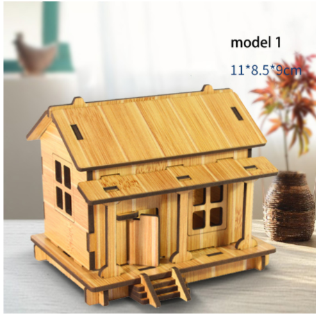 Kleines handgemachtes 3D-Puzzle-Set für ein Haus – ein tolles Geschenk für Schreibwarenläden, fördert Kreativität und bietet Spaß. — foto 6