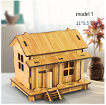 Kleines handgemachtes 3D-Puzzle-Set für ein Haus – ein tolles Geschenk für Schreibwarenläden, fördert Kreativität und bietet Spaß. — foto 6