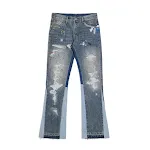Casual High Street Jeans with Cat Print, Distressed Detailing, Washing, and Ink Splashes. Perfect for a relaxed and styl — photo 2
