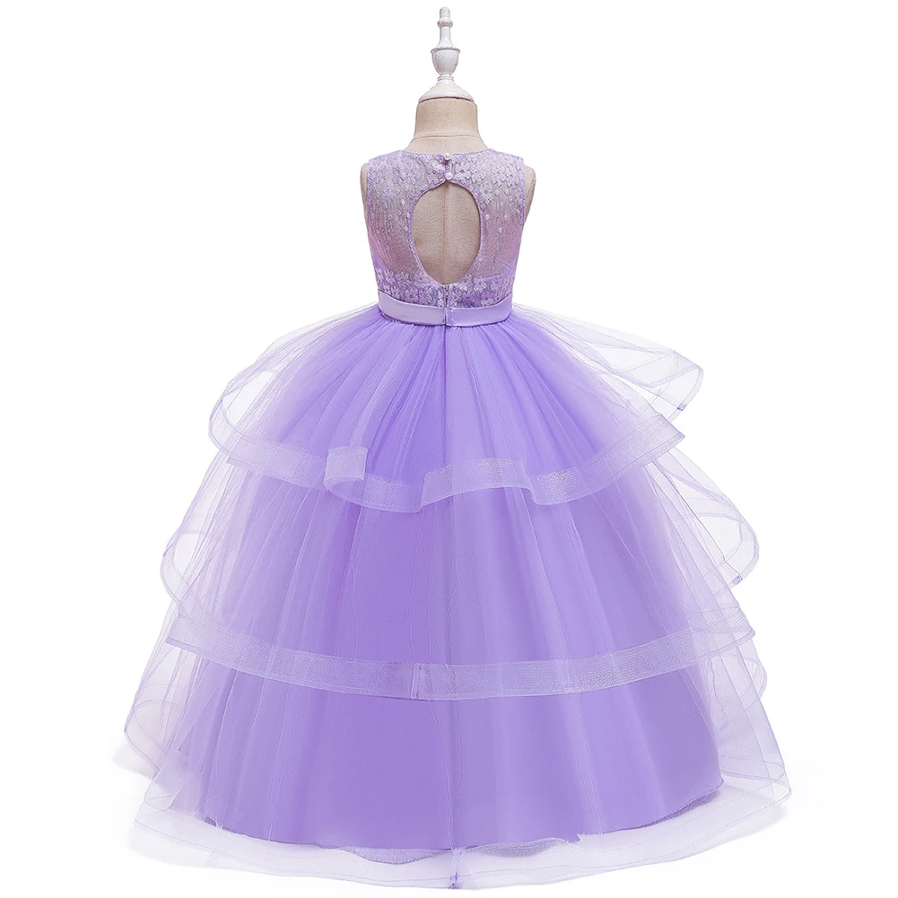 Title 13, Kinder Catwalk Lange Kanten Mesh Prinsessenjurk...