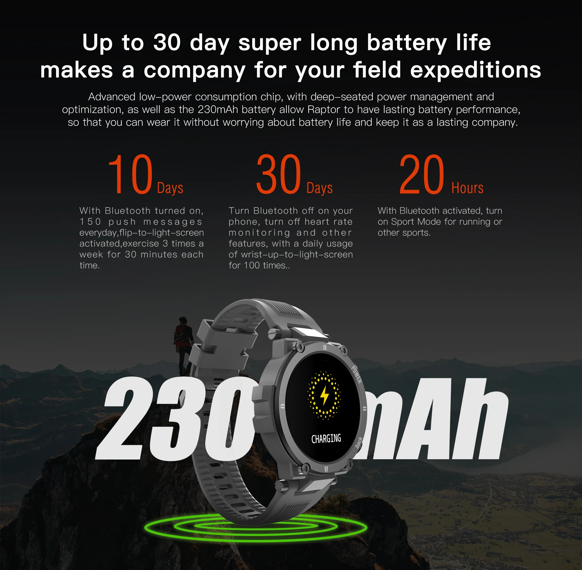 Title 4, Outdoor Sports Mode Three-proof Smart Watch Wat...