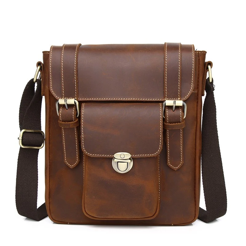 Title 2, Crazy Horse Skin heren schoudertas, modieus en ...