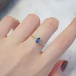 Yellow Gold Blue Diamond Ring