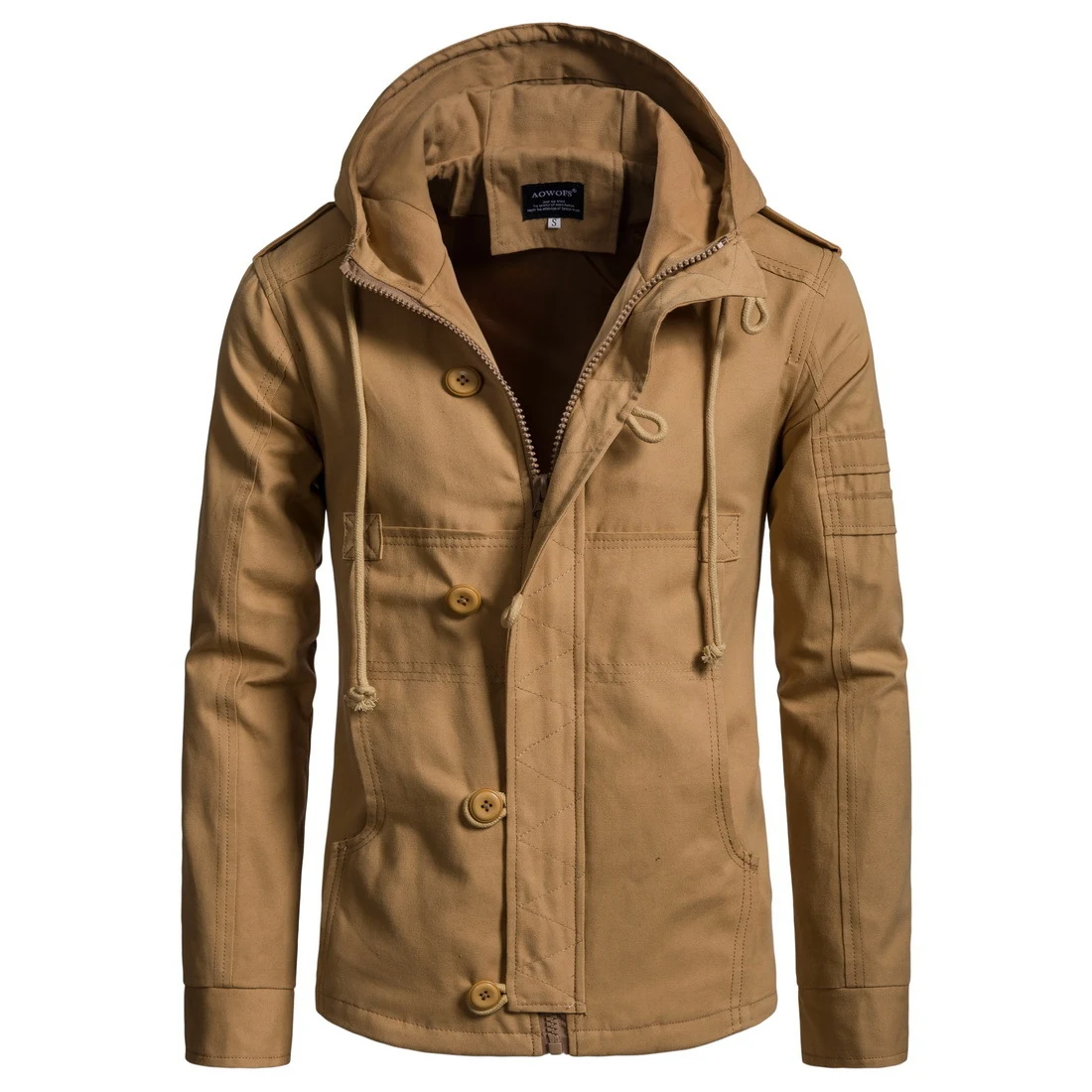 Jaqueta cardigan com capuz casual juvenil europeia e americana, confortável e estilosa, ideal para o dia a dia e momentos de lazer. — foto 3