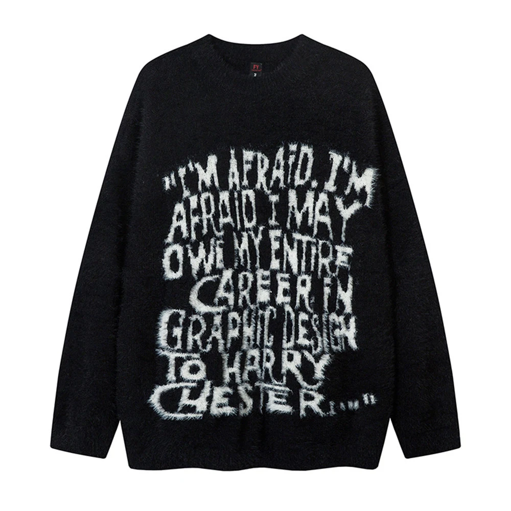 Title 2, Maglione girocollo largo con jacquard a lettere...