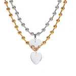 Colar de contas redondas transparentes com pingente de coração de amor. Simplicidade e delicadeza para um visual charmoso. — foto 9