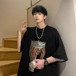 Men's Couple American Retro Heavy Short Sleeve Fashion Brand Combed Cotton Tee - Comfortable, Stylish, and Perfect for E — photo 5