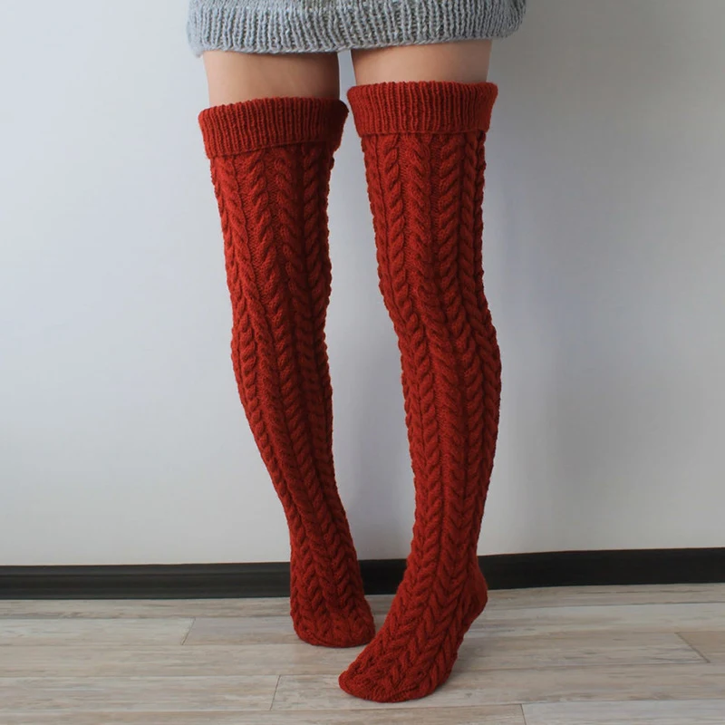 Women's Autumn and Winter Twist Over the Knee Stockings, Bunching Socks, warm and comfortable, perfect for keeping your — photo 8