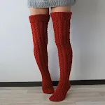 Women's Autumn and Winter Twist Over the Knee Stockings, Bunching Socks, warm and comfortable, perfect for keeping your — photo 8