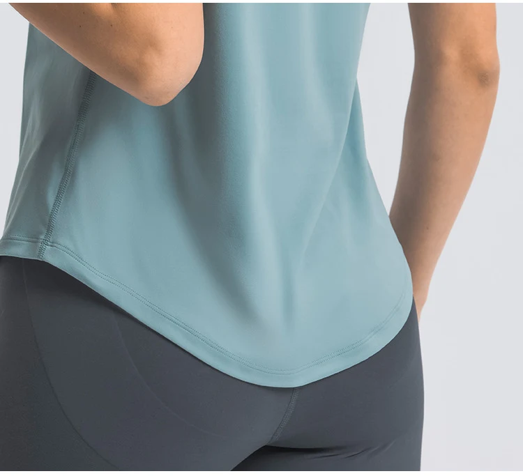 Title 10, Simple Loose Brushed Yoga Ladies Short Sleeves