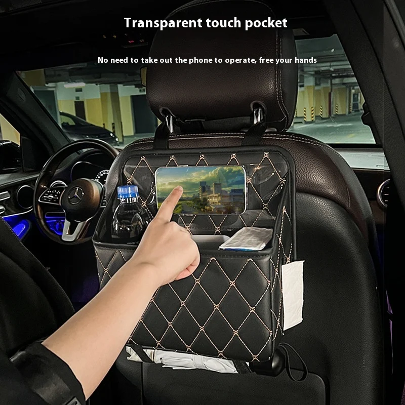 Car Seat Hanging Storage Bag Car Trash Can. Keep your car tidy and organized with this 2 in 1 solution. Perfect for road — photo 4