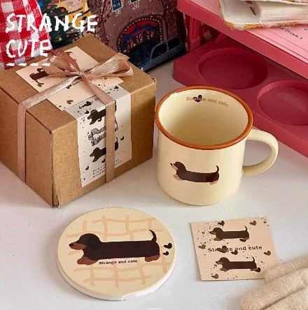 Cute Sausage Puppy Coffee Milk Ceramic Cup, enjoy your morning coffee, tea or milk in this adorable mug, perfect for hom — photo 10