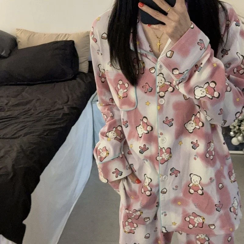 Title 1, Pijama de manga comprida japonês doce desenho a...