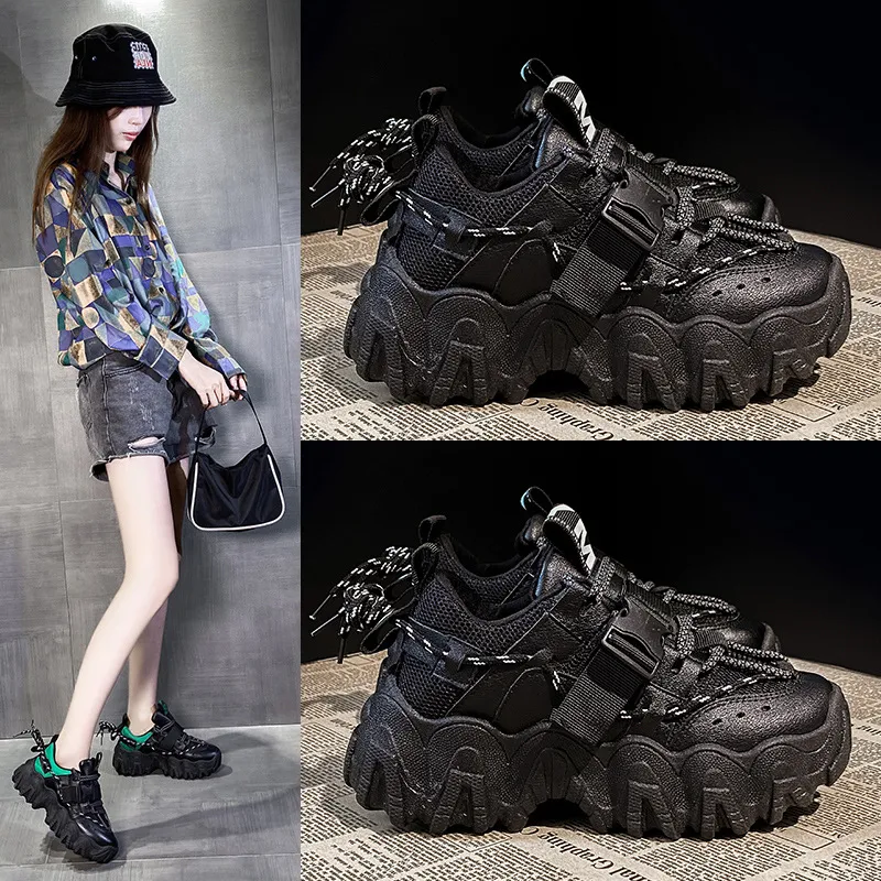 Tênis Esportivo Casual Preto Feminino Daddy Shoes Moda Instagram Conforto e Estilo para o Dia a Dia Perfeito para Looks Modernos — foto 3