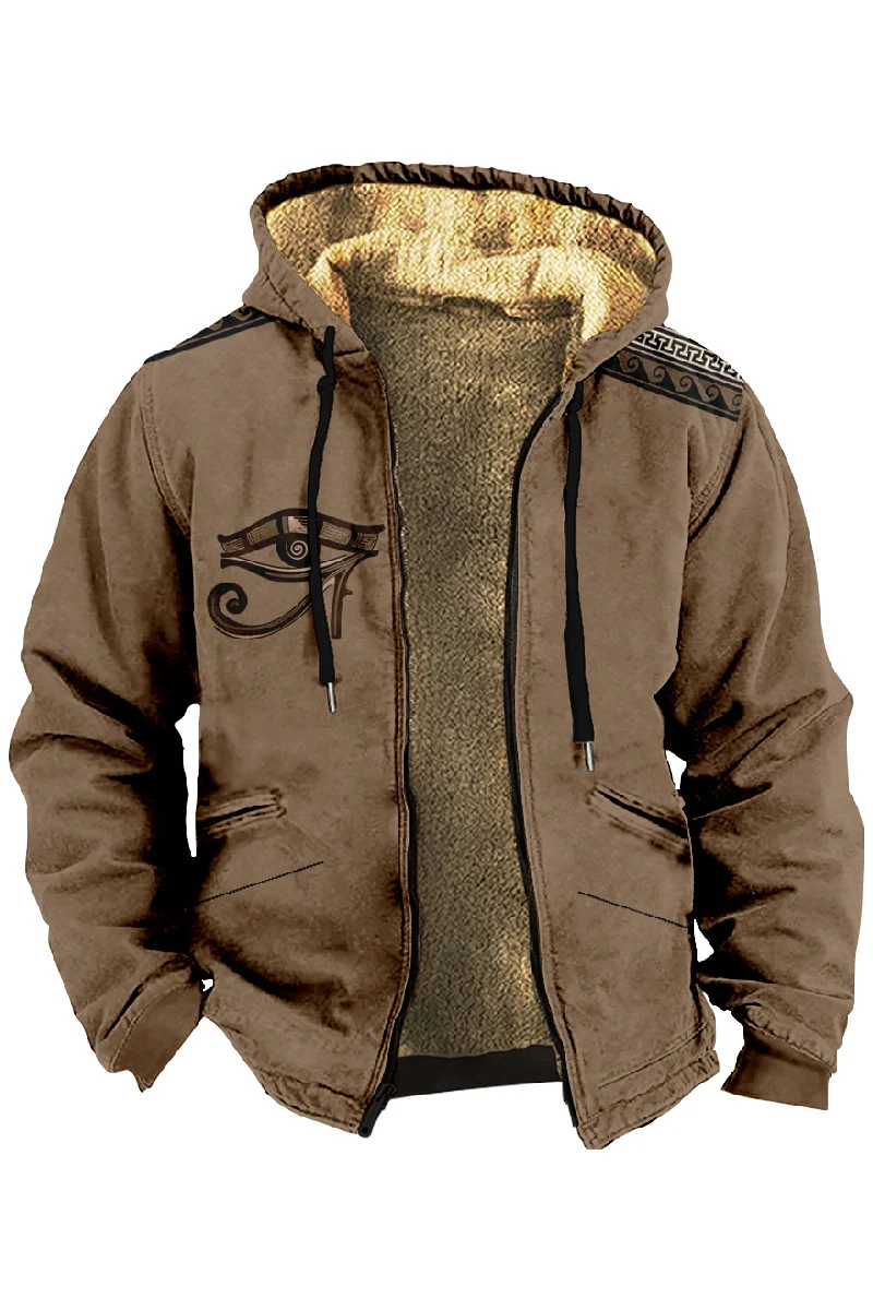 Jaqueta Masculina Dupla Camada de Veludo Grosso Casaco Térmico de Algodão Acolchoado Ideal para Inverno Conforto e Aquecimento Superior — foto 22