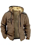 Jaqueta Masculina Dupla Camada de Veludo Grosso Casaco Térmico de Algodão Acolchoado Ideal para Inverno Conforto e Aquecimento Superior — foto 22