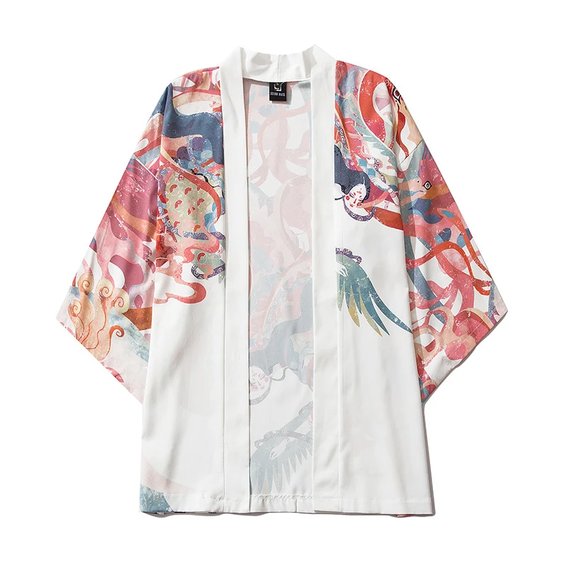 Title 3, Camicia Hanfu con drago Ukiyo-e retrò giappones...
