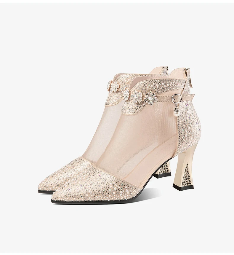 Title 10, Womens Mid Heel Chunky Heel Back Zipper Shoes ...