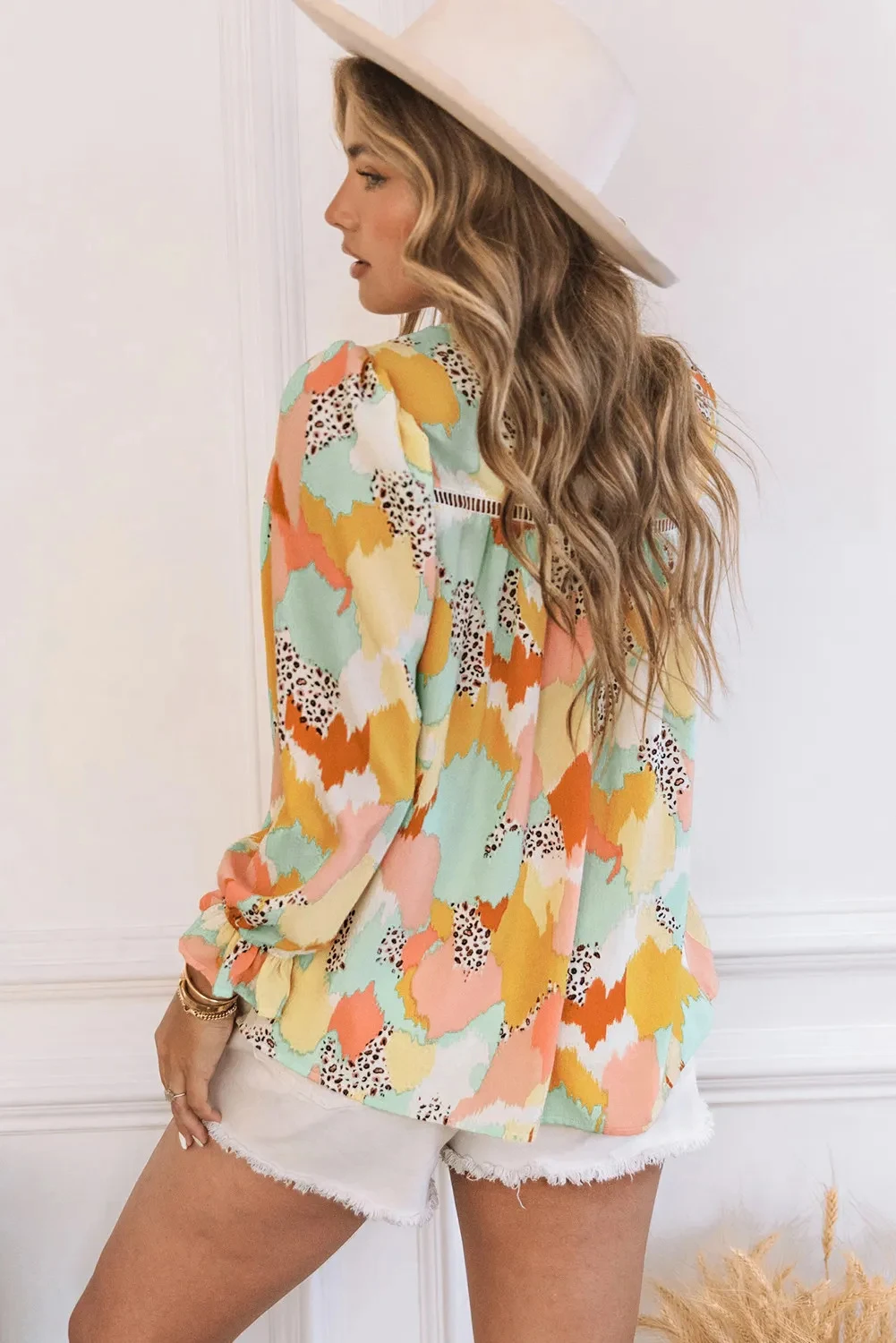 Title 3, Abstract Printing Long Sleeve Shirt QS059