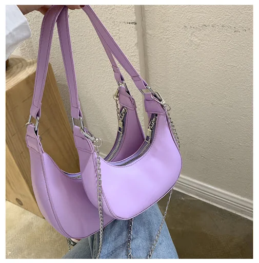 Title 8, Chain underarm saddle bag for secure and stylis...