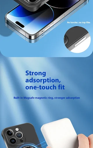 Title 6, Capa magnética Magsafe sem bordas e frosted par...