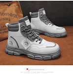 Botas Martin Masculinas Casuais de Cano Alto Estilo Britânico, Tendência da Moda, Conforto e Design para um Visual Moderno e Versátil — foto 4