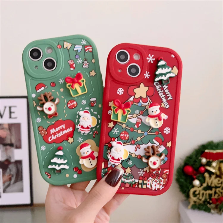 Title 5, Capinha de celular 3D do Papai Noel pintada par...