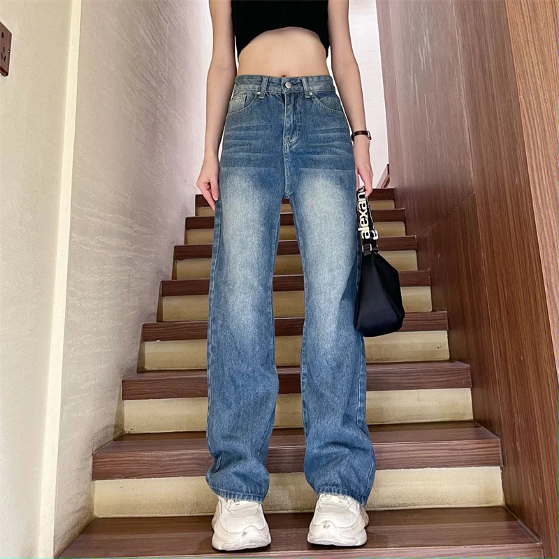 Women's Fashionable Retro Straight High Waist Jeans. Achieve a stylish and comfortable look with these flattering, versa — photo 7