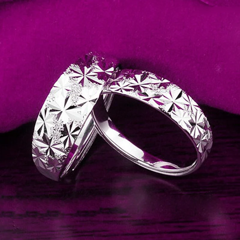 Anillo de pareja Gypsophila en plata de ley S925, un símbolo de amor eterno para parejas que buscan elegancia y conexión duradera. — foto 6