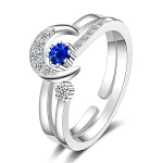Anel de cauda Star Moon Cold Wind Fashion, um acessório estiloso para um visual moderno e diferenciado. Expresse sua individualidade com este anel. — foto 2