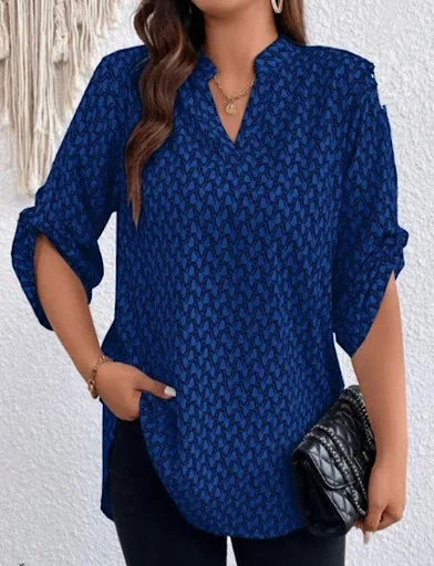 Title 15, Womens Shirt V-neck Long Sleeve Temperament Pr...