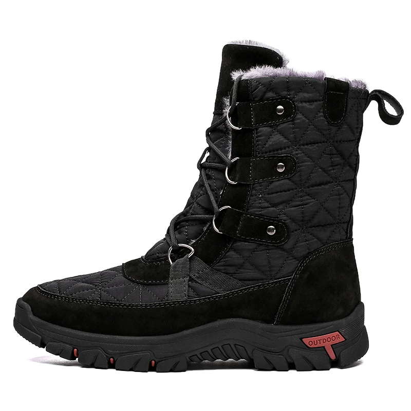 New Winter Cotton Boots Plus Size Pigskin Cloth Waterproof Snow Boots offer warm, dry comfort and protection from snow a — photo 8