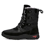 New Winter Cotton Boots Plus Size Pigskin Cloth Waterproof Snow Boots offer warm, dry comfort and protection from snow a — photo 8