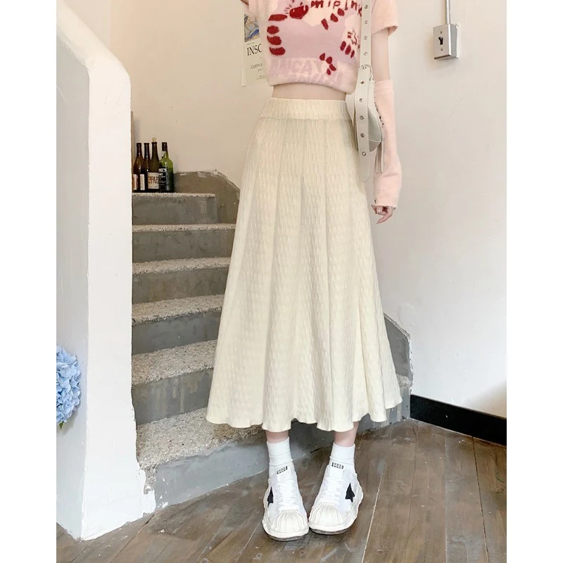 Damesmode high waist mid-length plissé rok, perfect voor een stijlvolle en comfortabele look. Ideaal voor elke gelegenheid. — foto 3