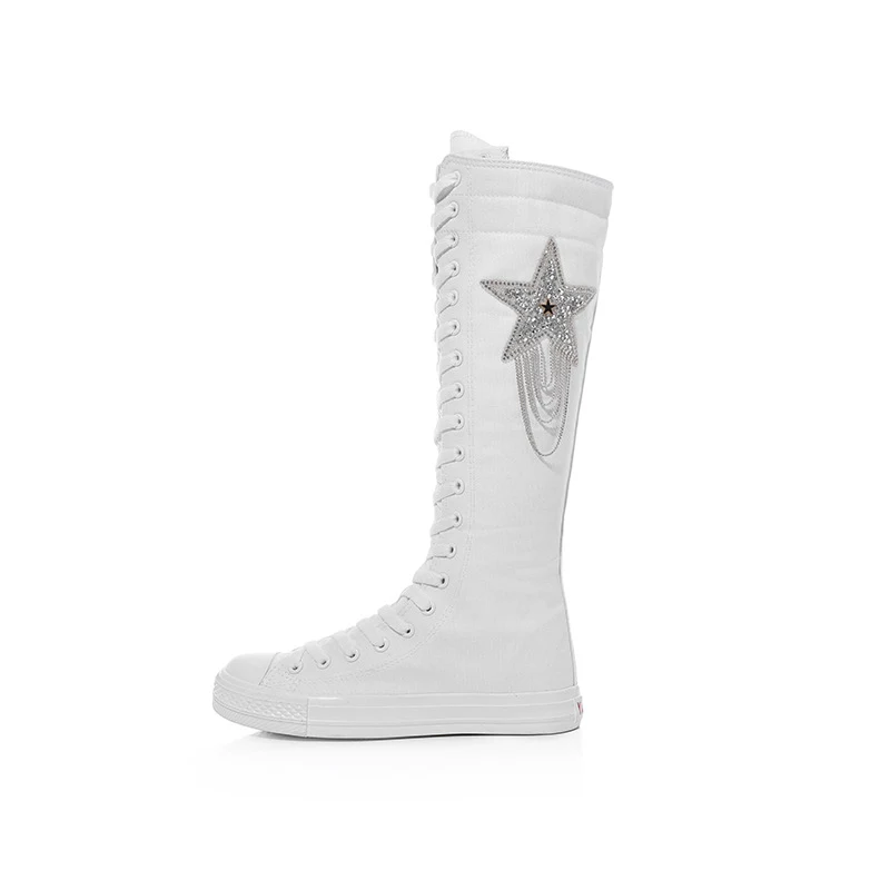 Botas de lona estrela de cinco pontas, ideais para estilo e conforto. Perfeitas para uso diário, duráveis e com design único. — foto 5