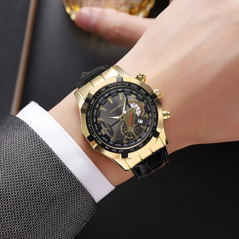 Title 6, Reloj de negocios para hombres con calendario n...